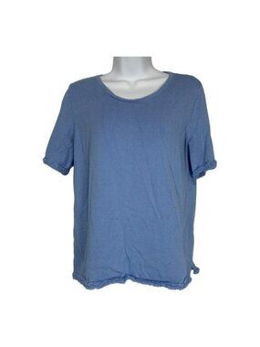 Ann Taylor Womens Light Blue Short Sleeve Top Size Medium